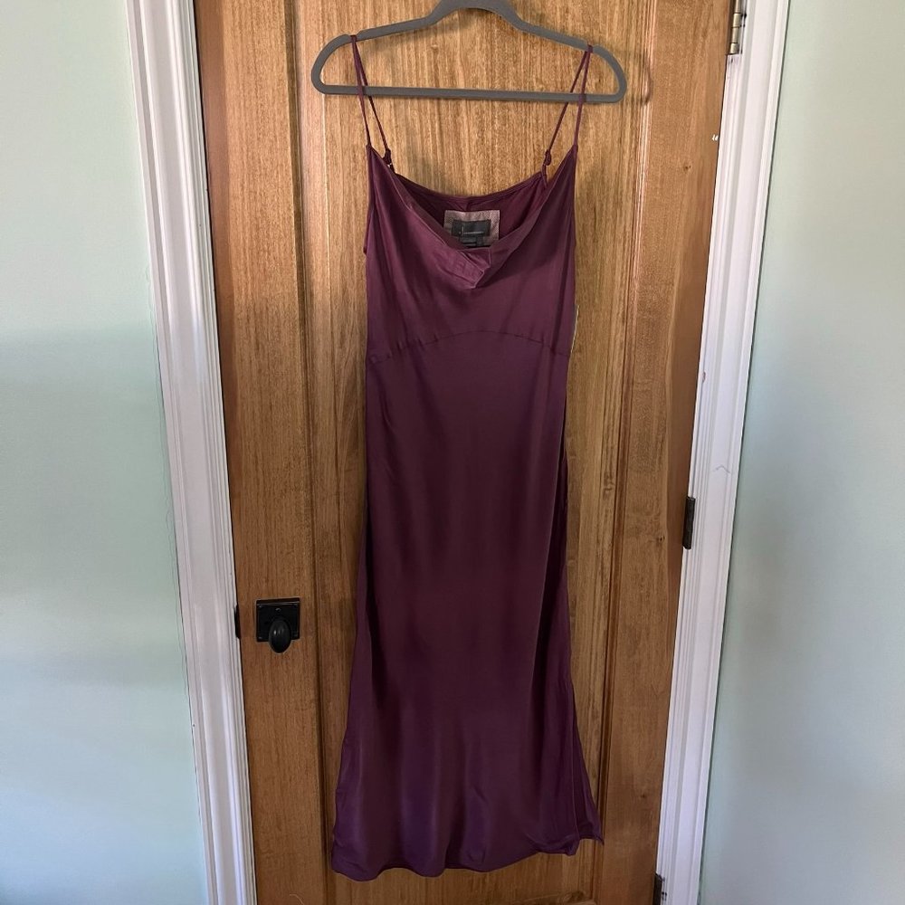 NWT Anthropologie | BHLDN | Cali Satin Cowl-Neck Midi Slip Dress | Medium Mauve